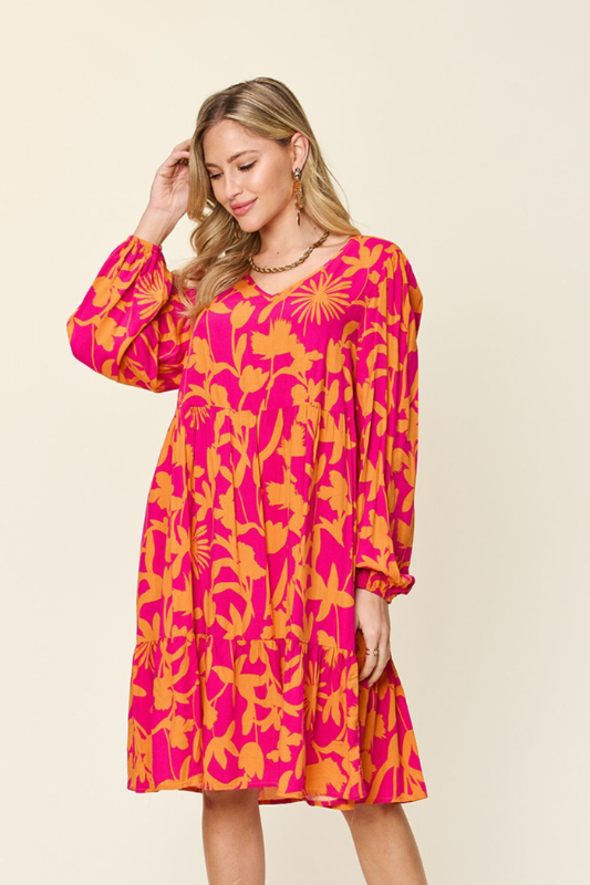 Scarlett | Women's Full Size Printed Ruffle Hem Dress with Pocket