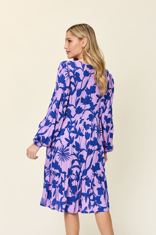 Scarlett | Women's Full Size Printed Ruffle Hem Dress with Pocket