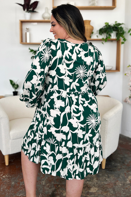 Scarlett | Women's Full Size Printed Ruffle Hem Dress with Pocket