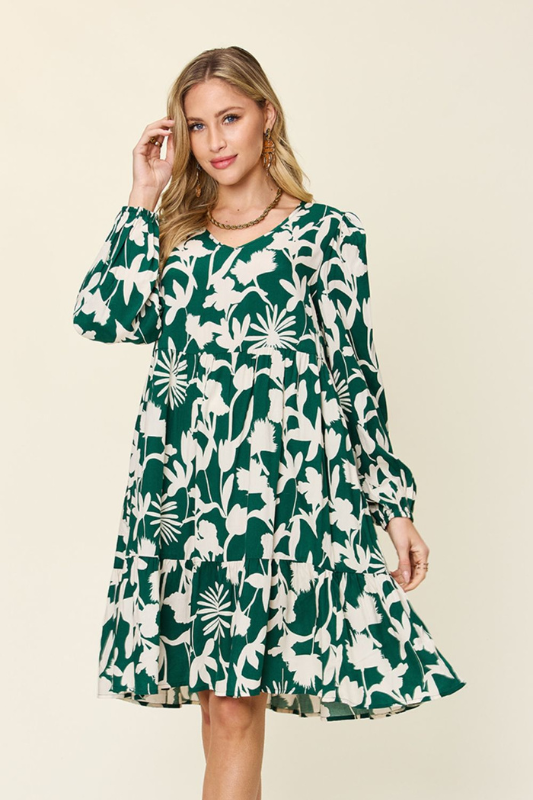 Scarlett | Women's Full Size Printed Ruffle Hem Dress with Pocket