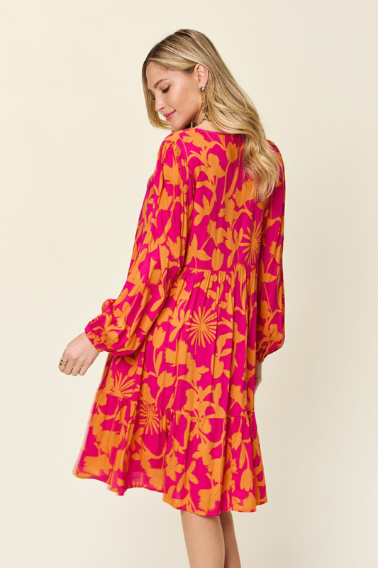 Scarlett | Women's Full Size Printed Ruffle Hem Dress with Pocket