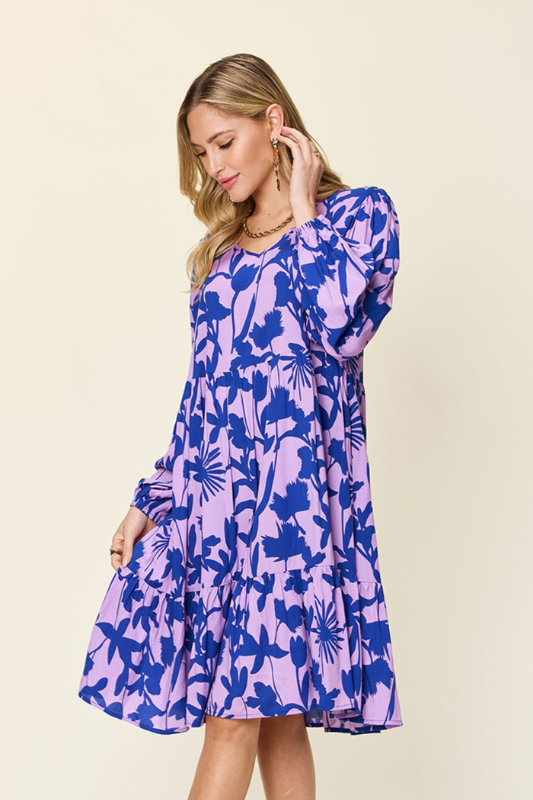 Scarlett | Women's Full Size Printed Ruffle Hem Dress with Pocket