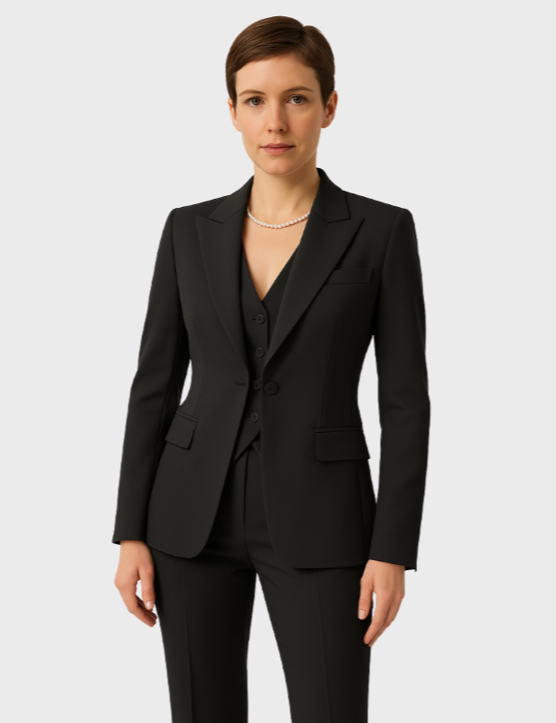 Women’s 3-Piece Suit Set - Blazer, Vest & Trousers