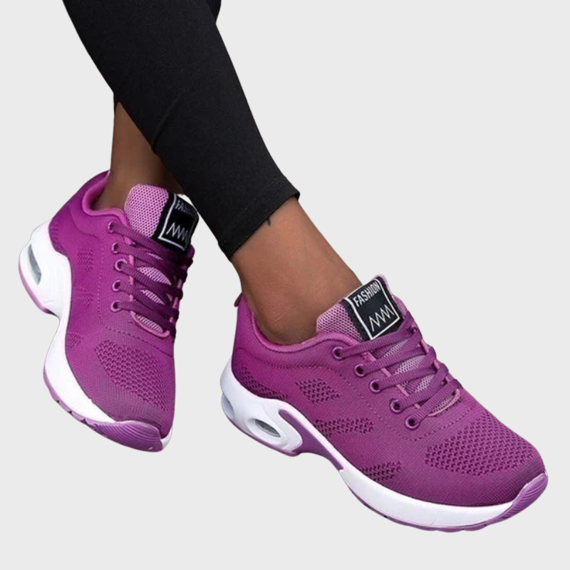 Pink Women's Lightweight Comfort Active Sneakers on model