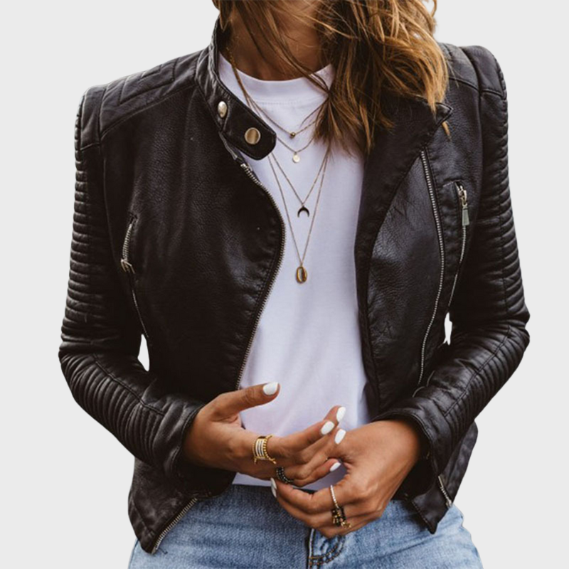 Women’s Elegant Everyday leather Jacket on model