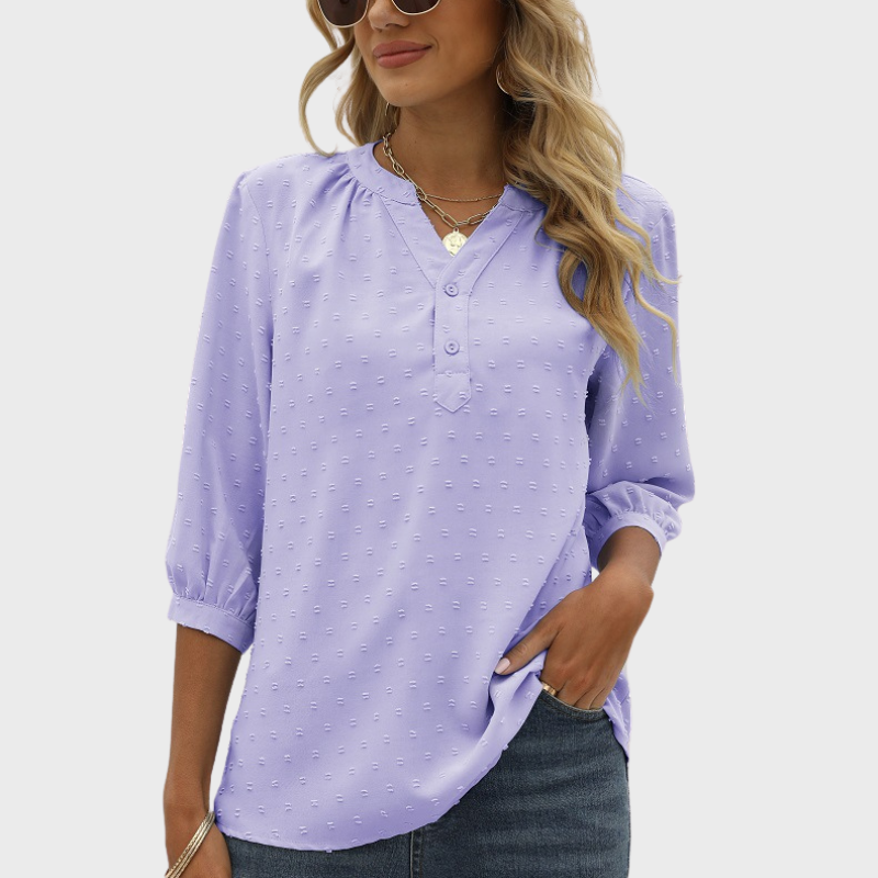 Mirella | Women’s V-Neck Blouse | Bell Sleeves