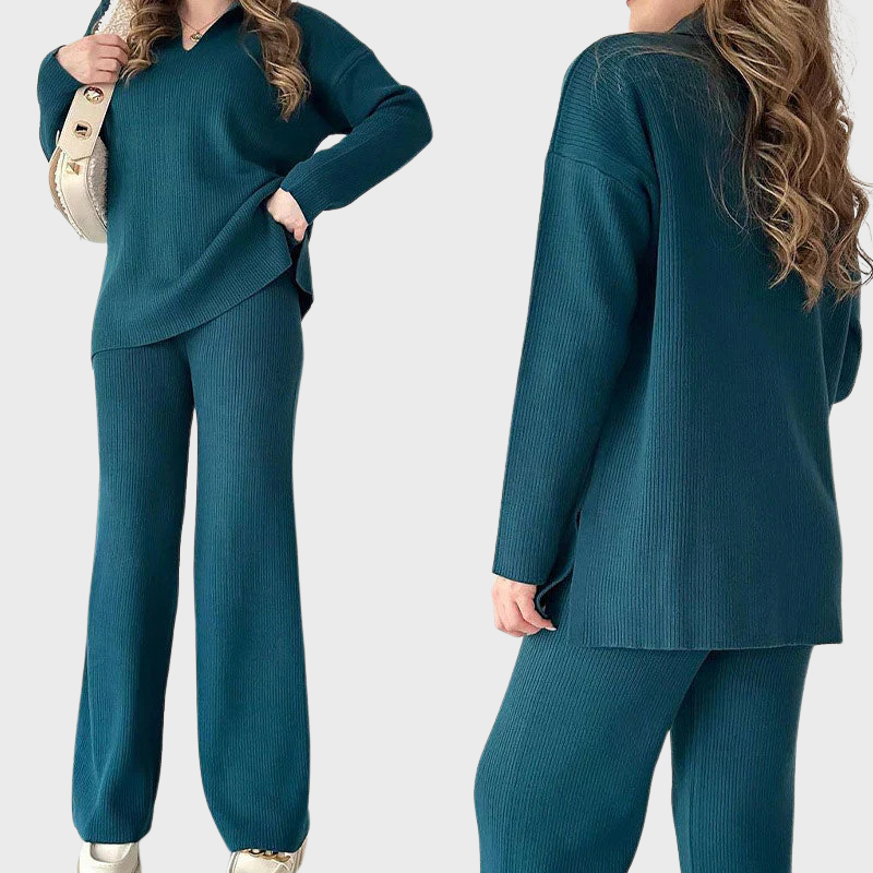 Black Women’s Relaxed Knit Set on model