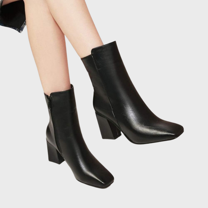 Women’s Ankle Boots - Sleek Side-Zip with clean silhouette and heel