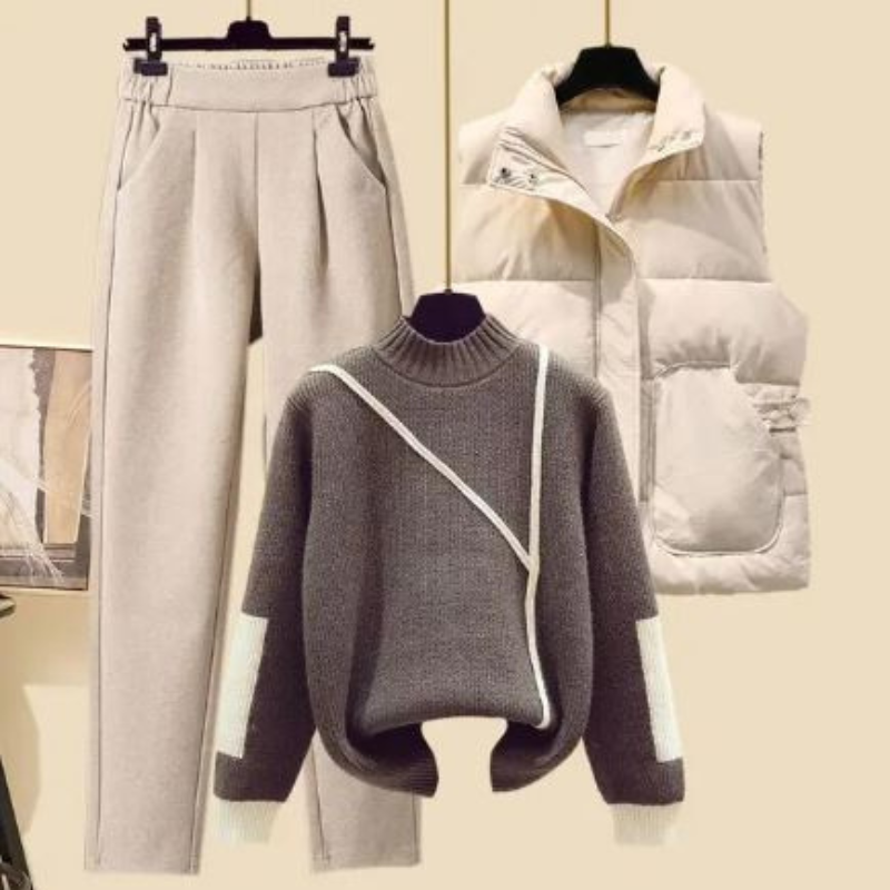 Women's 3-Piece Outfit Set – Pants, Vest & Sweater