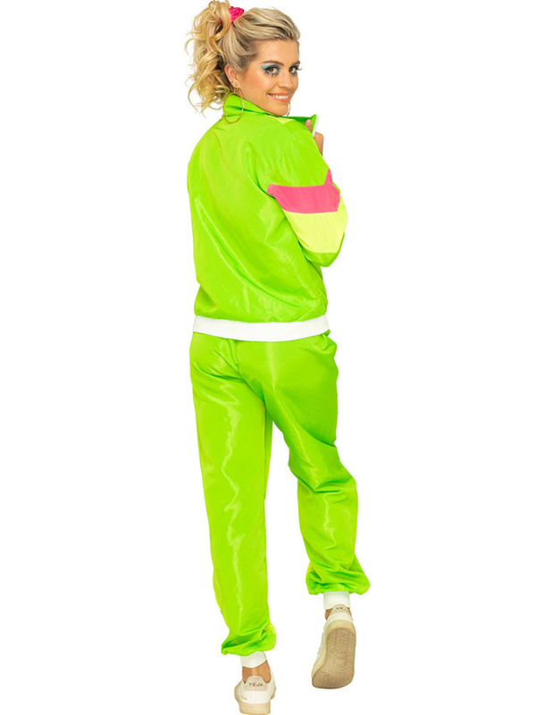 Women's 80s Halloween Neon Tracksuit Costume for Themed Parties