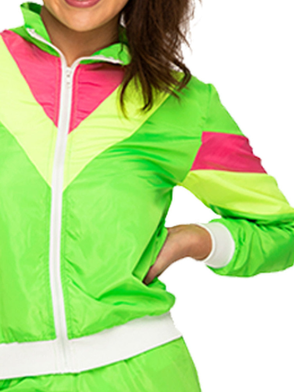 Women's 80s Halloween Neon Tracksuit Costume for Themed Parties