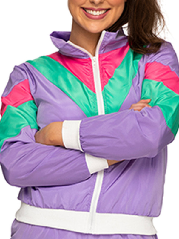 Women's 80s Halloween Neon Tracksuit Costume for Themed Parties