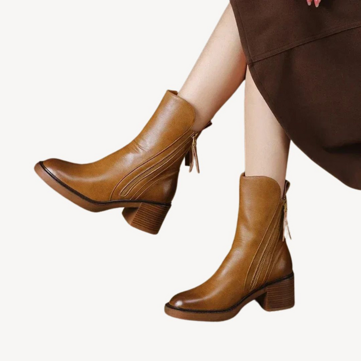 Women's Ankle Boots with Side Zipper for Versatile Wear