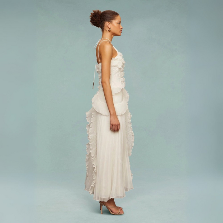 Women's Asymmetric Pleated Formal Dress - Evening and Cocktail Dress