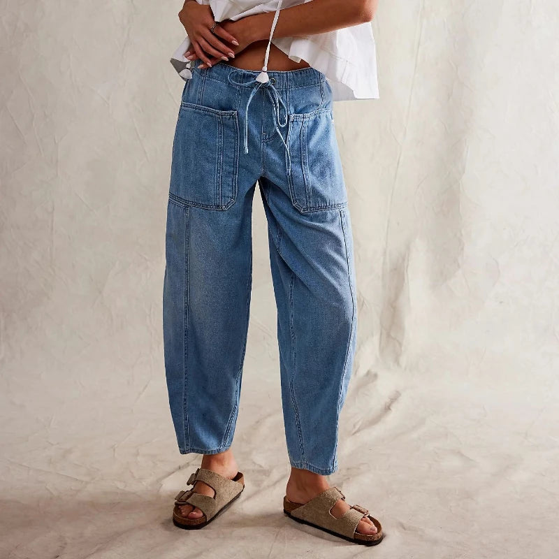 Women's Baggy Jeans Loose-Fit Denim Pants for Everyday Wear