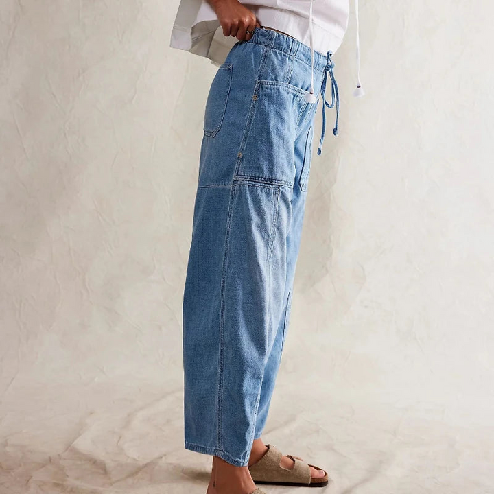 Women's Baggy Jeans Loose-Fit Denim Pants for Everyday Wear