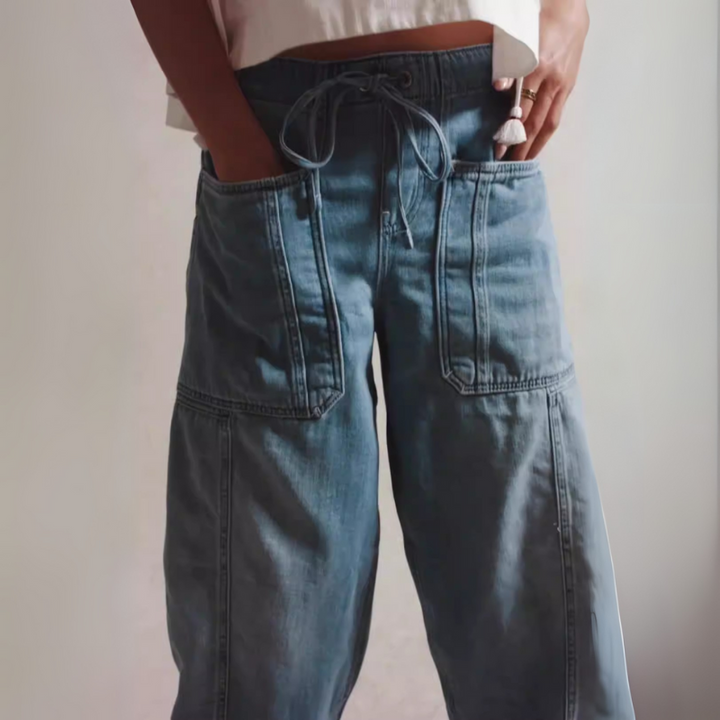 Women's Baggy Jeans Loose-Fit Denim Pants for Everyday Wear