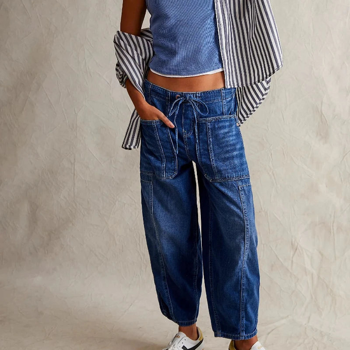 Women's Baggy Jeans Loose-Fit Denim Pants for Everyday Wear
