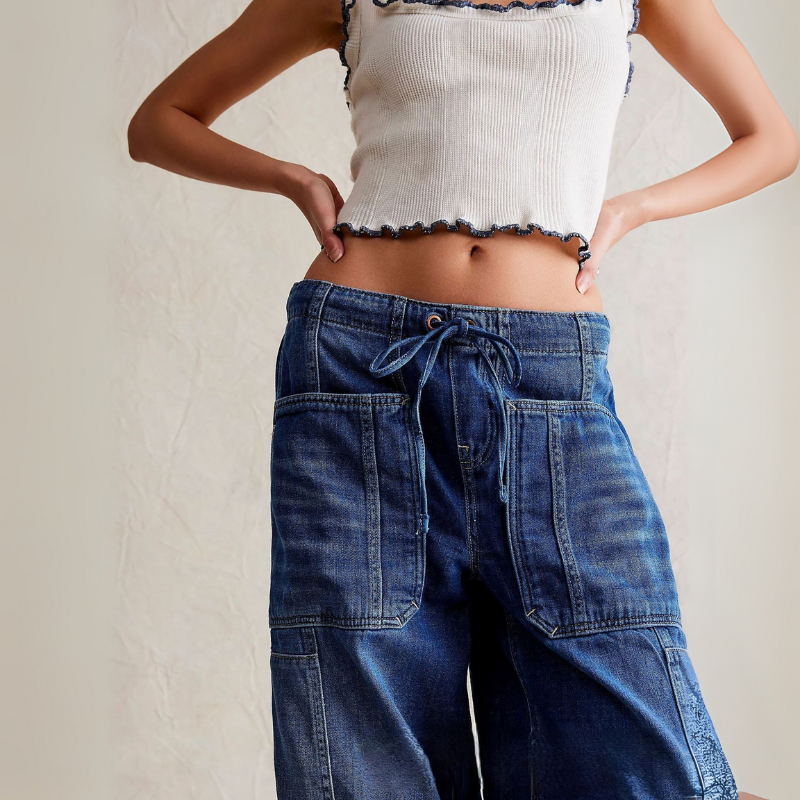 Women's Baggy Jeans Loose-Fit Denim Pants for Everyday Wear
