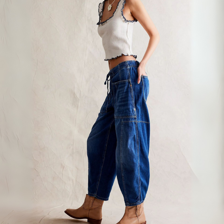 Women's Baggy Jeans Loose-Fit Denim Pants for Everyday Wear