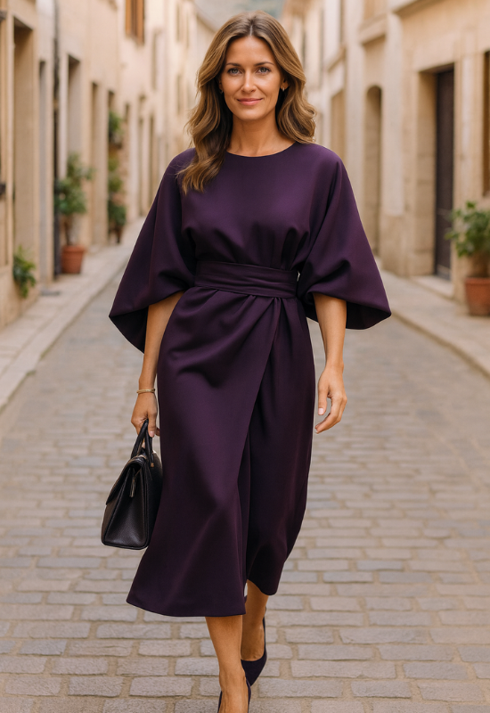 Women's Belted Midi Dress