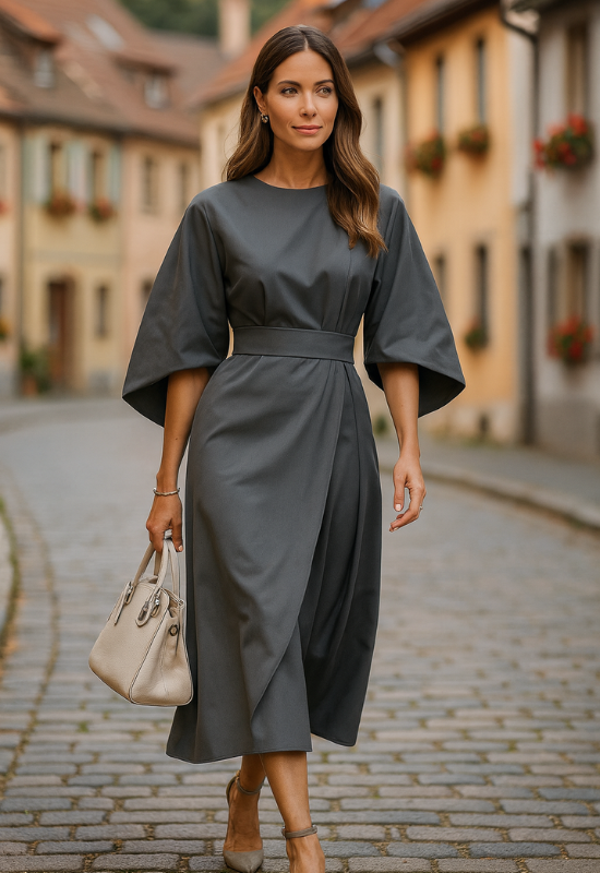 Women's Belted Midi Dress