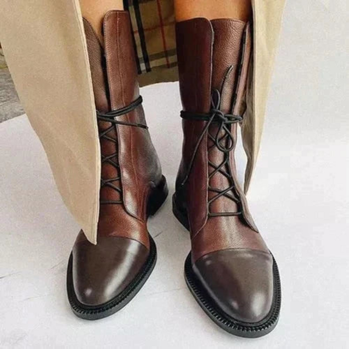 Women's Vintage Heeled Boots – Stylish Ankle Boots with Anti-Slip Sole