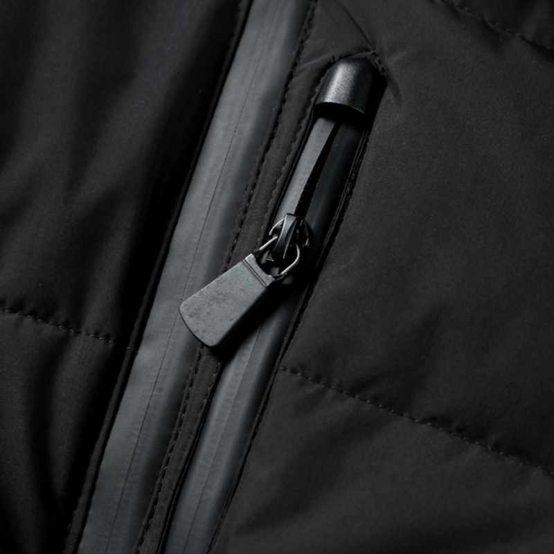 Women's Black Puffer Jacket Winter Coat with Belted Waist