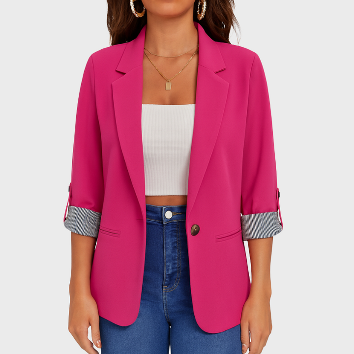 Women's Blazer 3/4 Sleeve Casual Jacket - Elegant Style