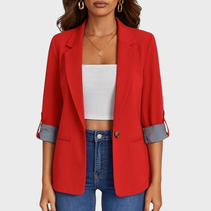 Women's Blazer 3/4 Sleeve Casual Jacket - Elegant Style