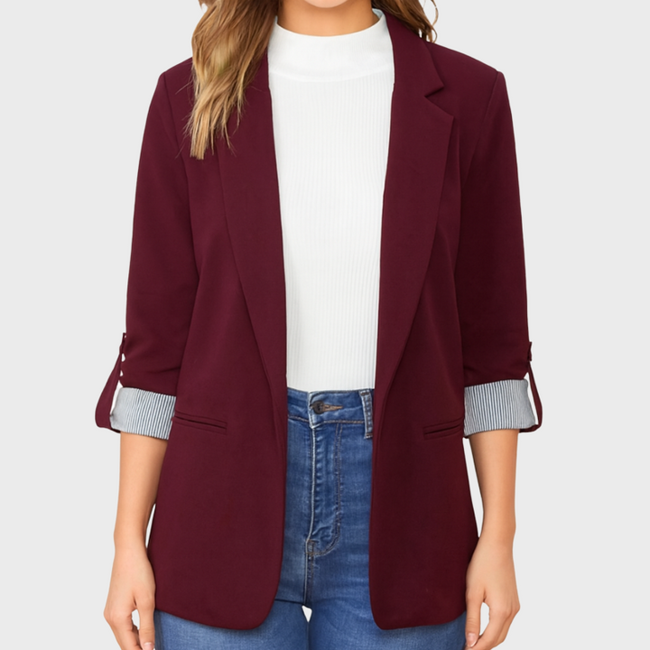Women's Blazer 3/4 Sleeve Casual Jacket - Elegant Style