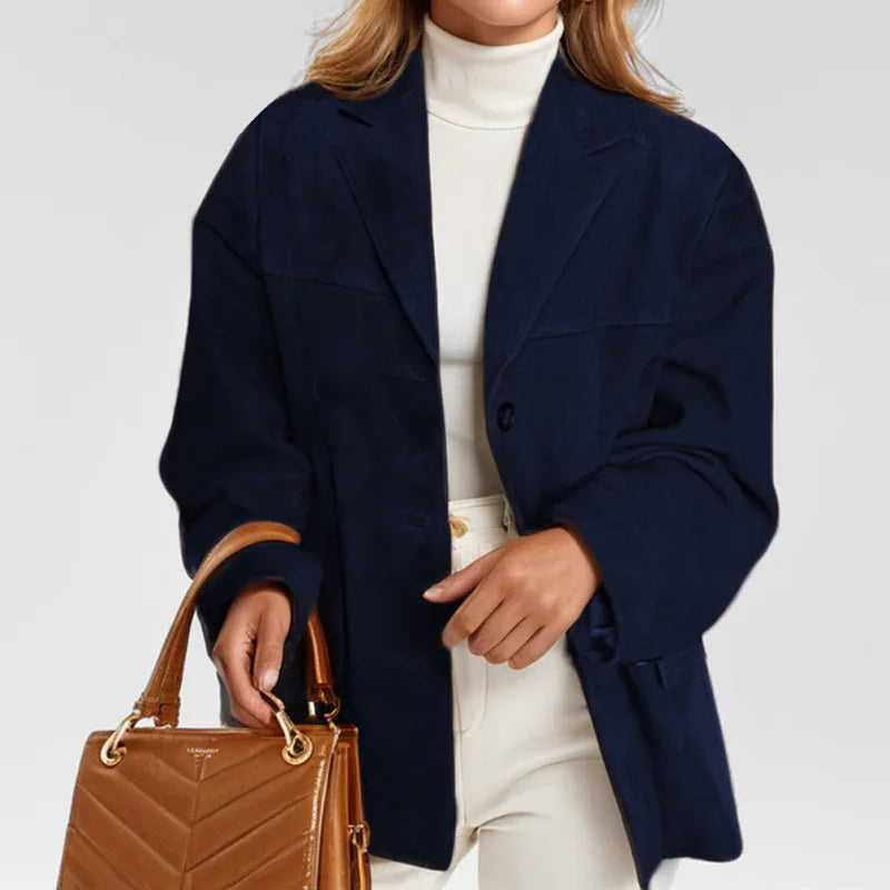 Women's Blazer Vintage Coat Style with Lapel Design