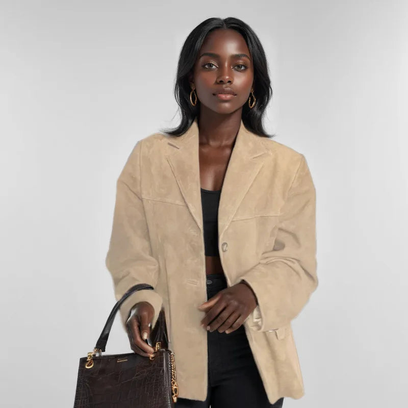 Women's Blazer Vintage Coat Style with Lapel Design