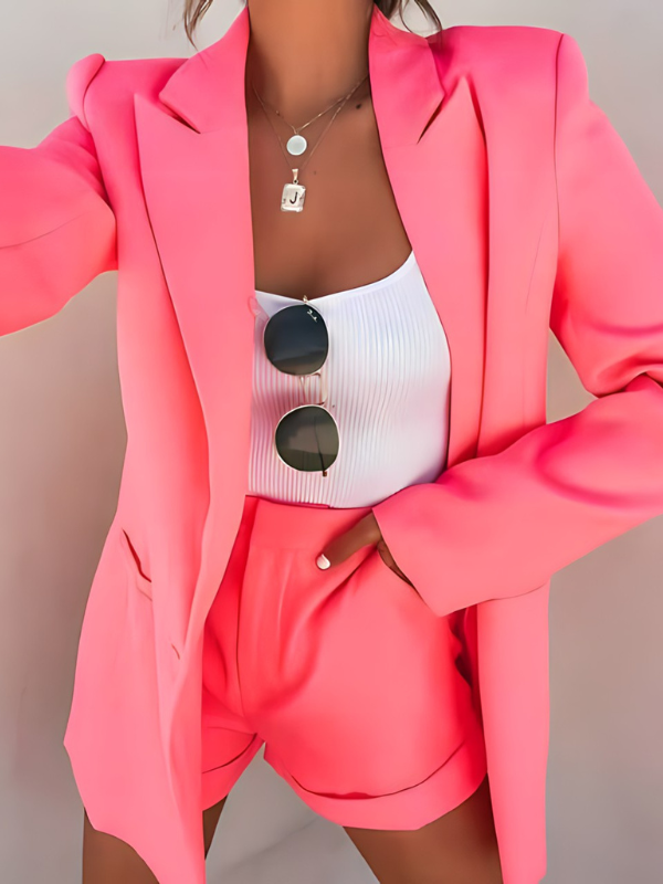 Women's Blazer and Shorts Set for Casual and Semi-Formal Occasions