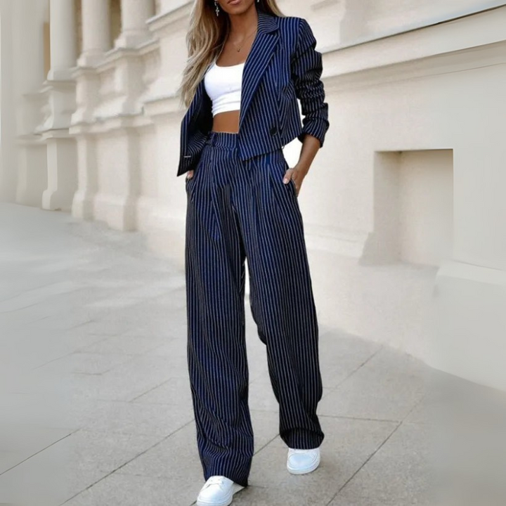 Women's Blazer and Trousers Set for Casual, Work and Formal Events