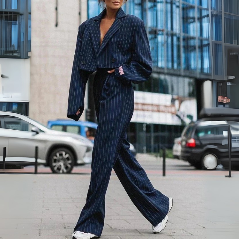 Women's Blazer and Trousers Set for Casual, Work and Formal Events