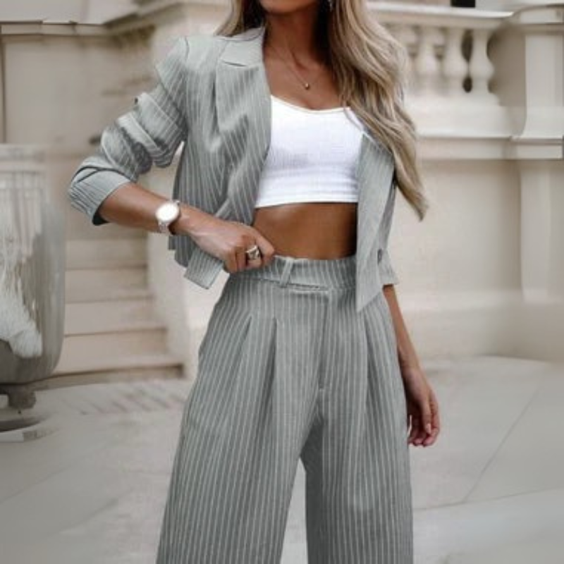 Women's Blazer and Trousers Set for Casual, Work and Formal Events