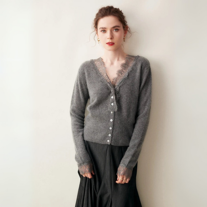 Women's Button-Front Lace Cardigan Stylish Layering