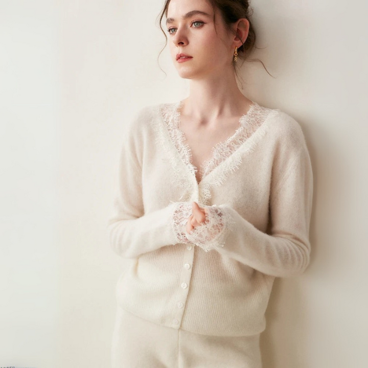 Women's Button-Front Lace Cardigan Stylish Layering