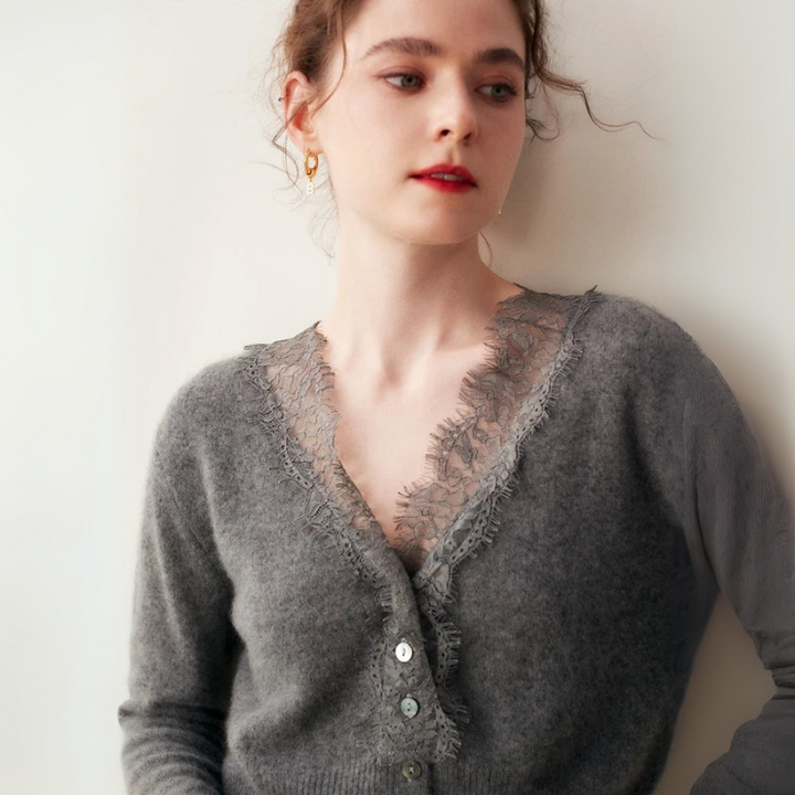 Women's Button-Front Lace Cardigan Stylish Layering