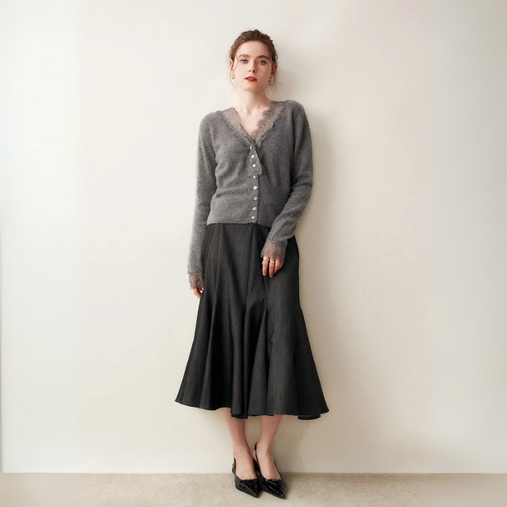 Women's Button-Front Lace Cardigan Stylish Layering