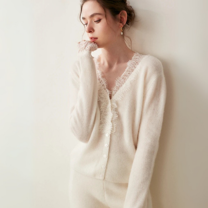 Women's Button-Front Lace Cardigan Stylish Layering