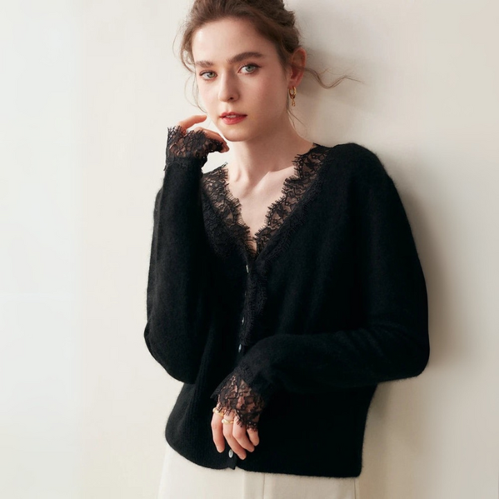 Women's Button-Front Lace Cardigan Stylish Layering