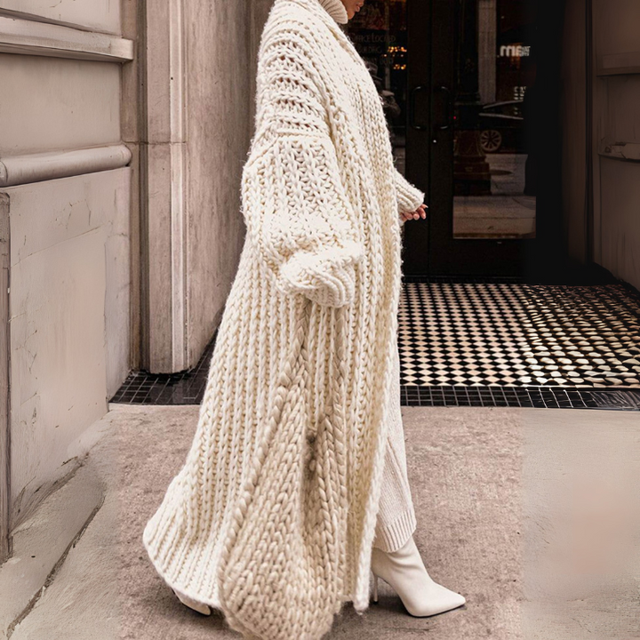 Women's Cardigan Long Cable Knit Floor-Length Style