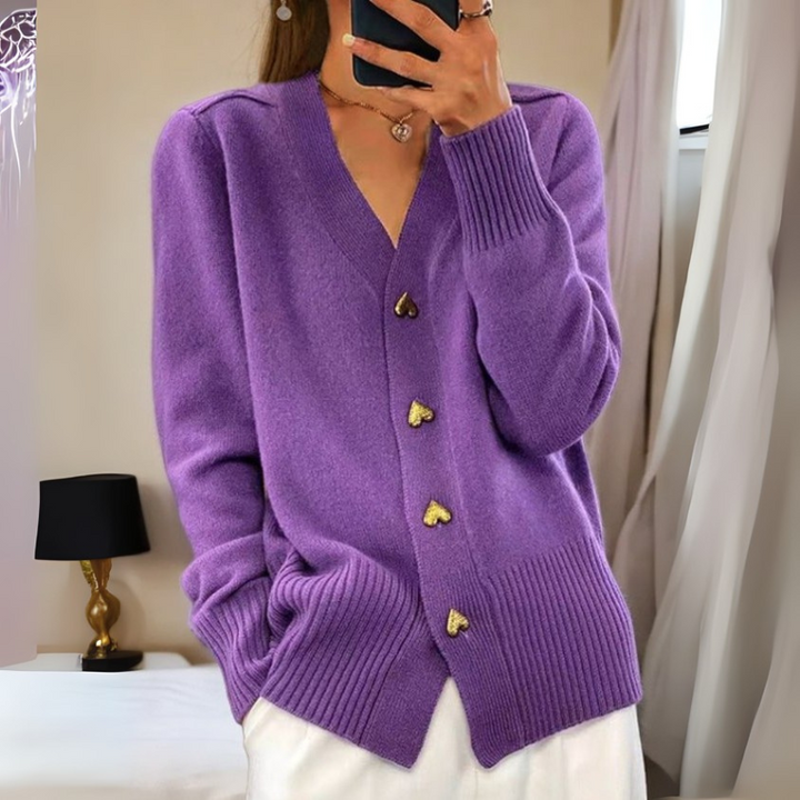 Women's Cardigan Sweater - Long Sleeve Button-Up for Fall and Winter