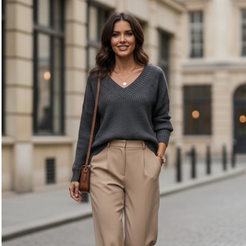 Women's Cashmere Sweater - V-Neck Luxury Knit