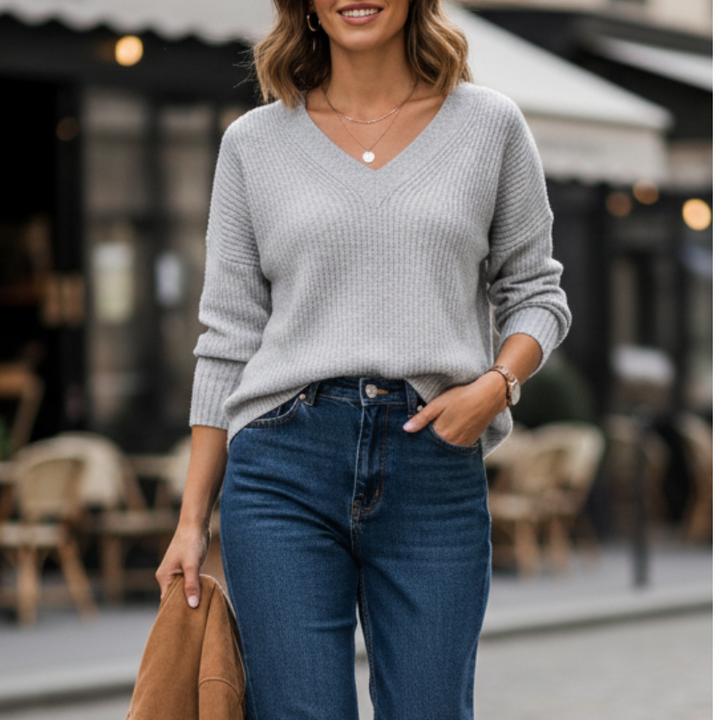 Women's Cashmere Sweater - V-Neck Luxury Knit