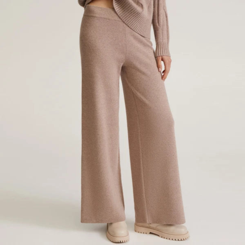 Women's Cashmere Sweater Set with Cable-Knit Details