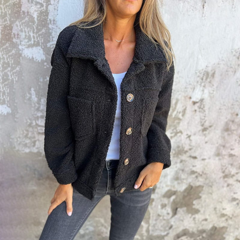 Women's Casual Jacket with Inner Lining – Loose Fit