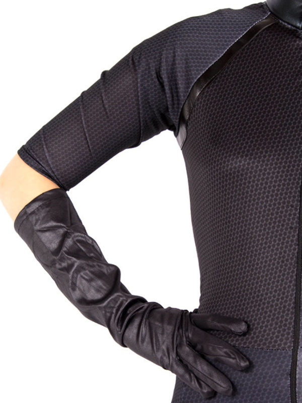 Women's Catwoman Costume - Stylish Halloween Outfit with Mask, Gloves, and Accessories